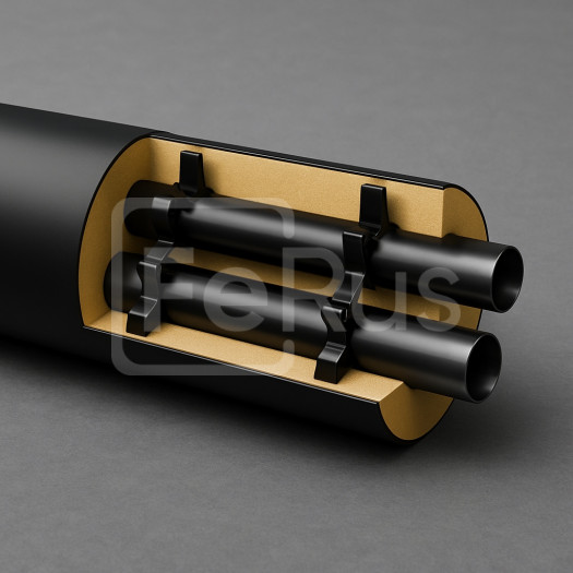 Труба твин ППУ полиэтиленовая оболочка 355х5,6х43 мм Ст3сп ГОСТ 3262-75